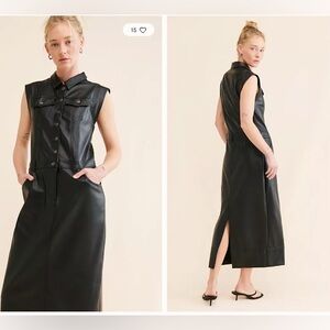 Free People Danni Vegan Leather Midi Dress